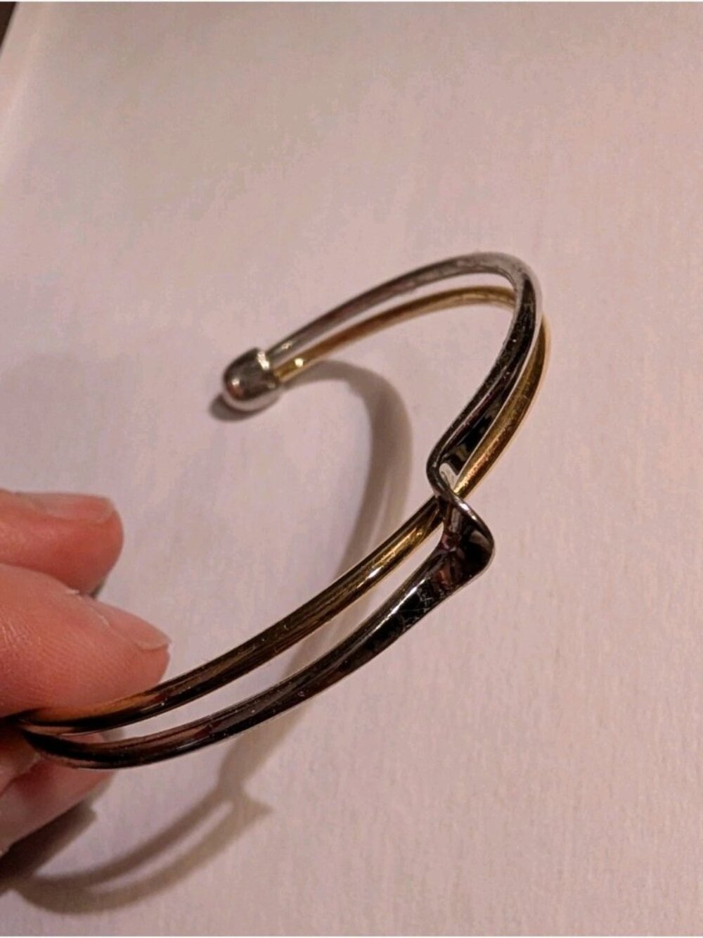 Lia Sophia “Embrace” Silver/Gold Tone Cuff Bracelet